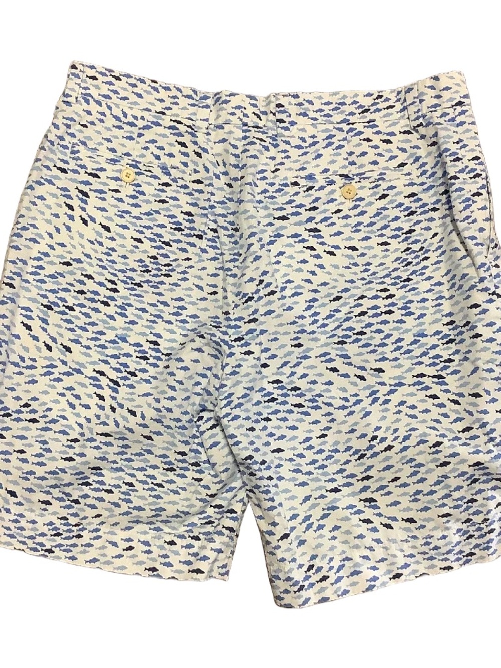 VINEYARD VINES Men's White Blue Breaker Shorts All Over Fish Print Size 34 - Picture 5 of 13